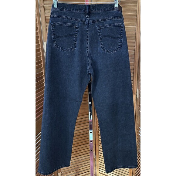 LEE Women's Relaxed Straight Leg Vintage Black High Rise Jeans Size 16 - Picture 2 of 5